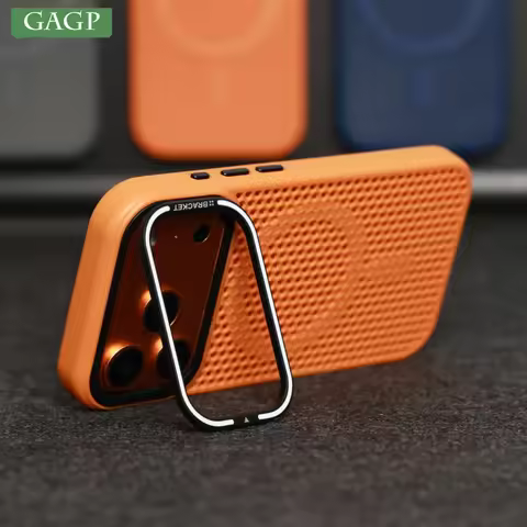 Honeycomb Grid Mesh Cooling Cases for Magsafe Case for iPhone 17 Pro Max 15 14 16 Plus 12 11 13 Pro Air Alloy Lens Bracket Cover