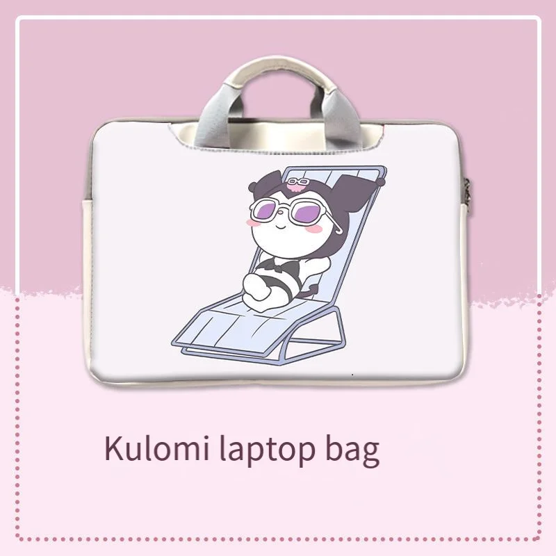 Sanrio Kuromi Laptop Bag Laptop Bag Apple Universal High Capacity Cute Anime Figure Kawaii Waterproof and Wear-Resistant New 24