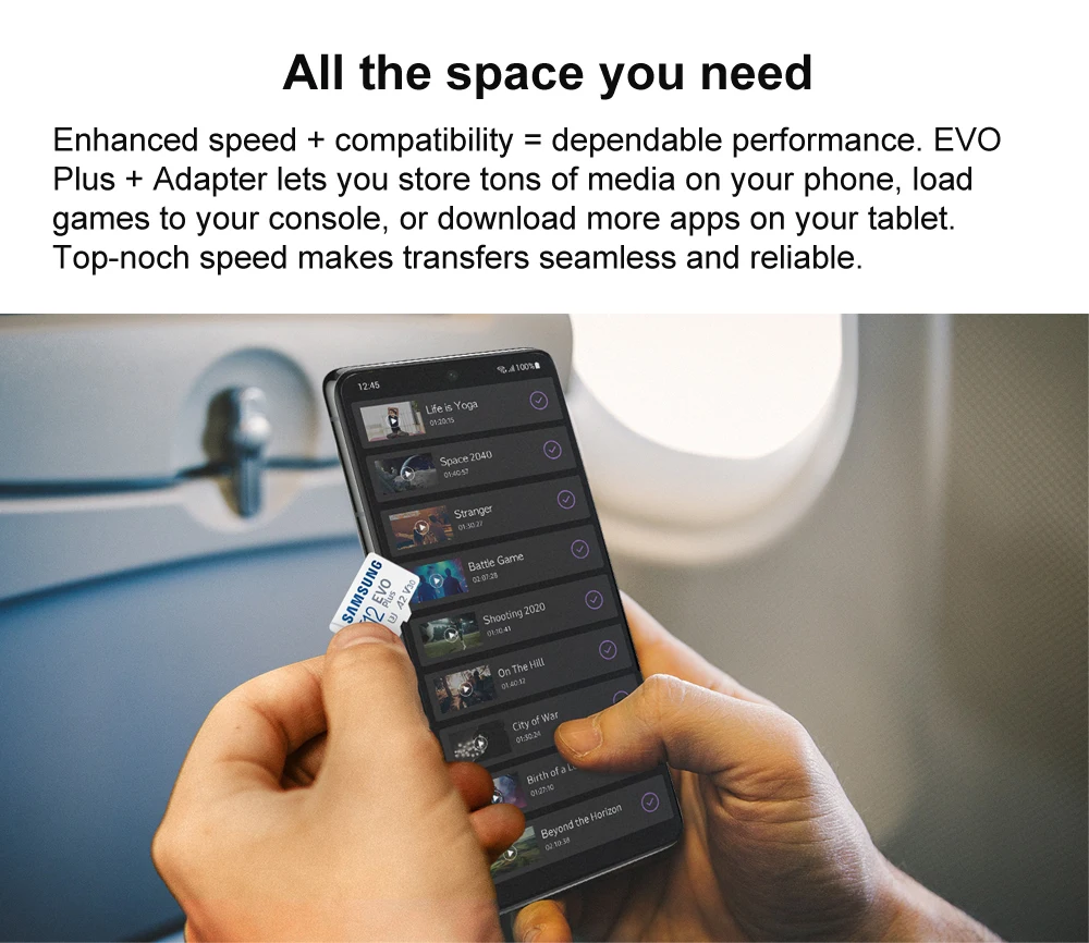 SAMSUNG-tarjeta de memoria Micro SD EVO Plus, 128GB, 100 MB/s, Class10, U3, UHS-I, TF, 4K, HD, para teléfono móvil, tableta, teléfono inteligente, etc.