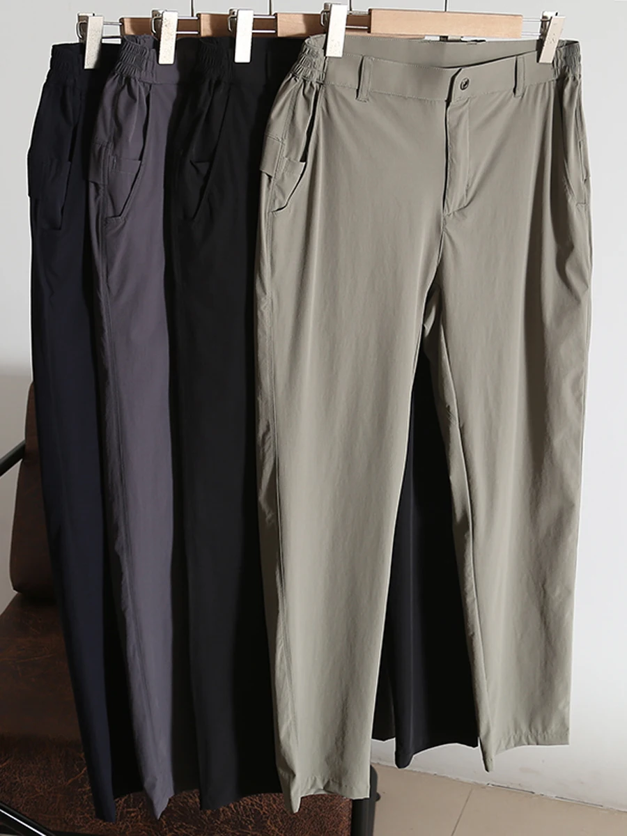 

Four-Way Stretch Casual Pants Lightweight Breathable Comfortable Water-Resistant Qui-Dry Elastic Waist Men's Straight Leg P...