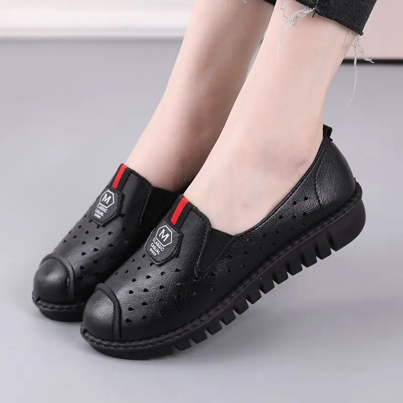 Mocasines Classic Women Flat Shoes Woman Soft Casual Shoes Genuine Leather Flats Ladies Shoes Non slip Female Casual  Flat Shoe