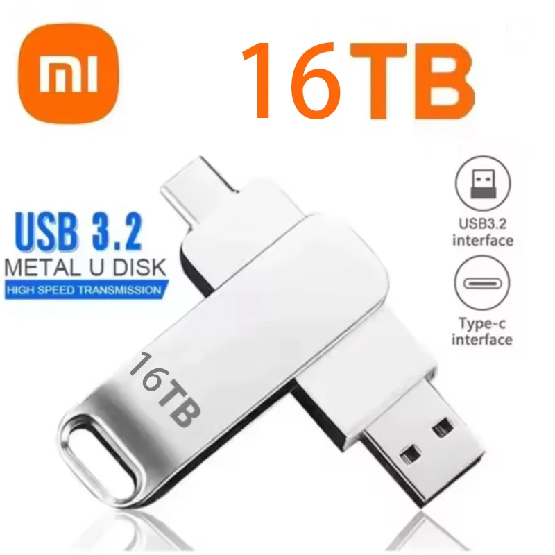 Xiaomi 16 تيرا بايت USB 3.2 محرك فلاش 2 تيرا بايت 1 تيرا بايت 4 تيرا بايت نقل عالي السرعة بطاقة الذاكرة المعدنية PENDRIVE القلم بطاقة السائق فلاش فلاش الكمبيوتر #6