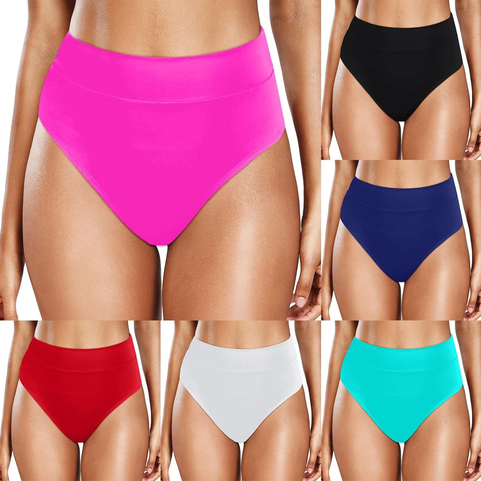 Traje de baño mujer 2025 mujeres de talla grande parte inferior de Bikini de cintura alta calzoncillos de baño pantalones cortos de playa parte inferior fruncida alta eNshenльник ж Dönilikilik Во