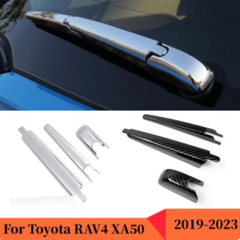 

ABS Carbon Fiber Texture Car Rear Window Wiper Trim Cover Sticker For Toyota RAV4 RAV 4 XA50 2019 2020 2021-2023 Accessories