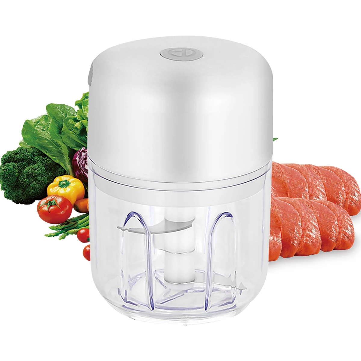 Wireless Electric Garlic Chopper, with Stainless Steel Blade,100ml/250ml  Mini Food Processor for Meat, Onions Garlic Chopper