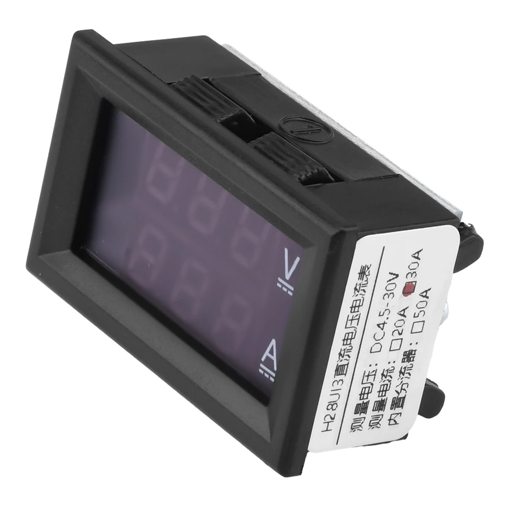0.28" Red Blue LED Digital Voltmeter Ammeter DC 4.5-30V 30A 50A Dual Display Voltage Detector Current Meter Panel Amp Volt Gauge