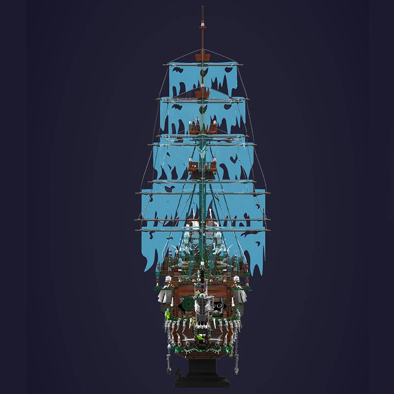 Mould King-Kit de modelo de serie de barcos Retro clásico, bloques de construcción, partículas pequeñas, adornos ensamblados, juguetes, regalo de cumpleaños para niños 13218