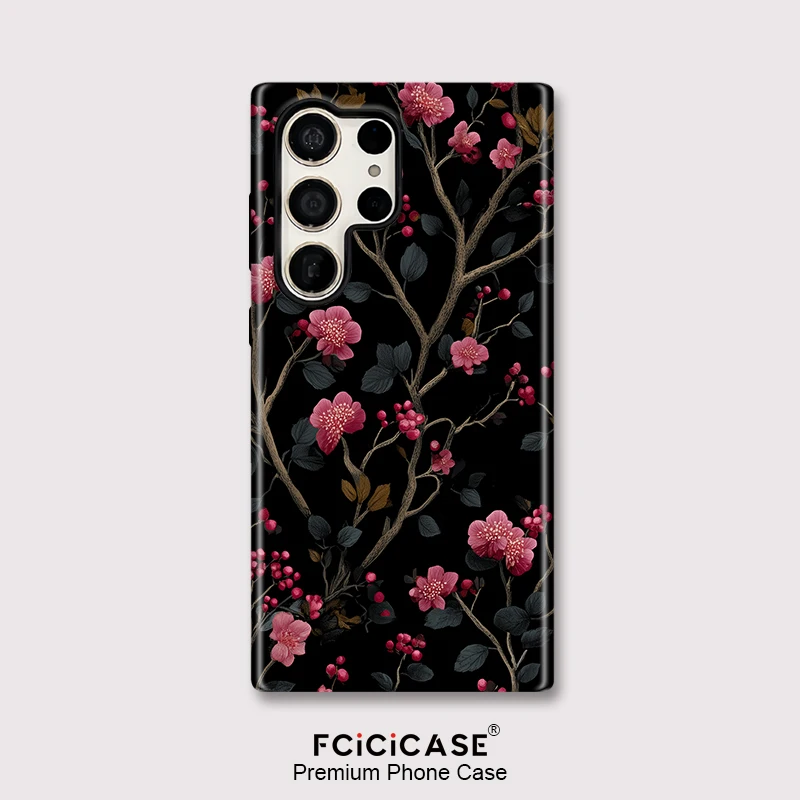 

Fcicicase S23 Ultra S24+ Роскошный чехол для телефона с цветочным узором для Samsung Galaxy S25 Plus S20 FE A36 A56 A16 A26 Двухслойный чехол