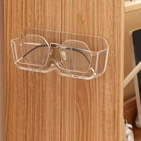 1Pcs Punch-free Glasses Storage Rack Wall Mounted Sun-glasses Display Holder Wardrobe Decoration Storage Box Sunglass Organizer