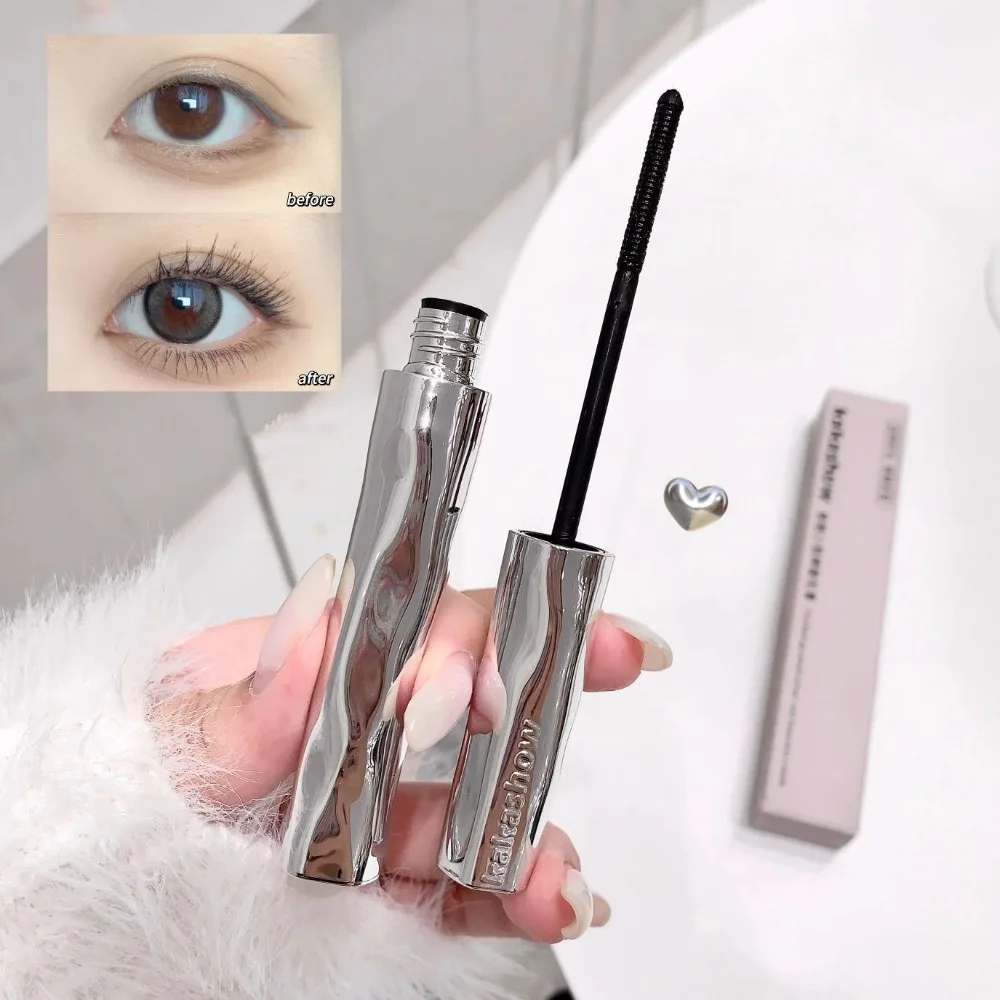 Waterproof Eyelashes Curl Small Silver Steel Tube Mascara Non-smudge Black Natural 3D Lashes Thick Lengthening Mascara Makeup
