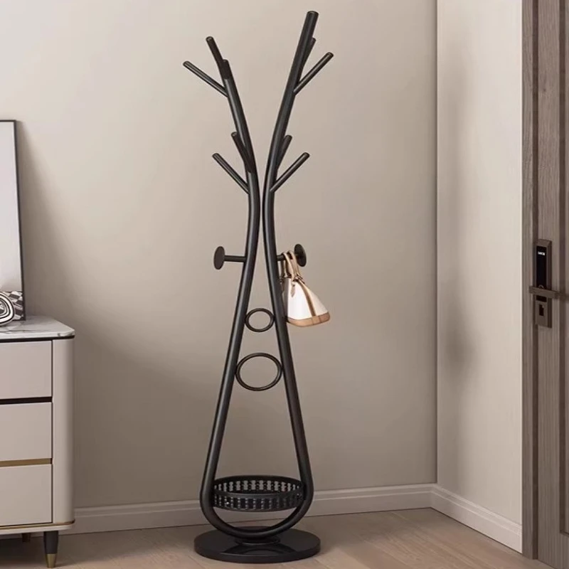 

Simple coat rack Bedroom floor standing iron hangers Household living room internet celebrity bag rack Marble hanger perchero