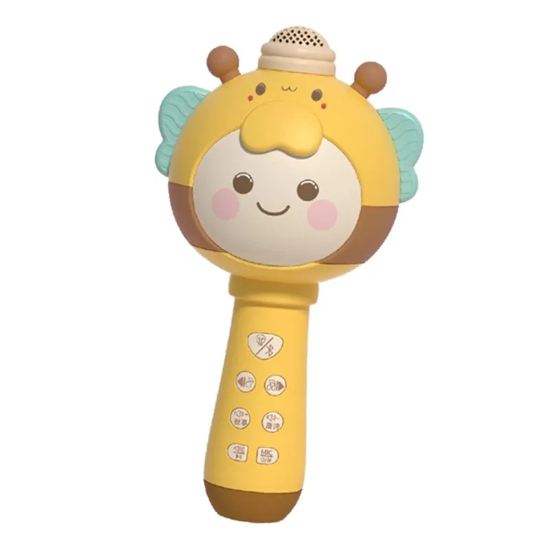 Microfono portatile con luce USB Macchina per karaoke per bambini Canta canzoni Giocattoli per ragazze Ragazzi Bambini Adulti Regali di compleanno educazione