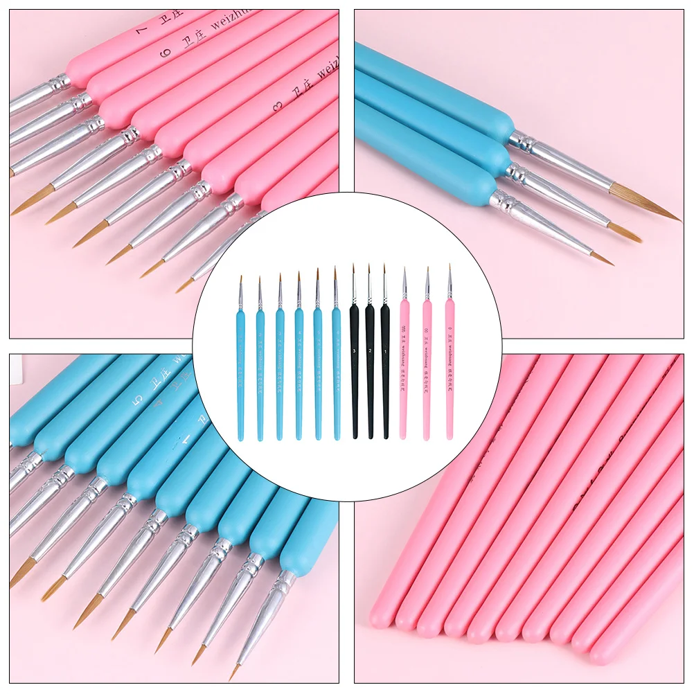 

9pcs Professional Watercolor Liner Pen Set Smooth Handle Detail Painting Brush For Art Drawing Oil Paint School Projects Art