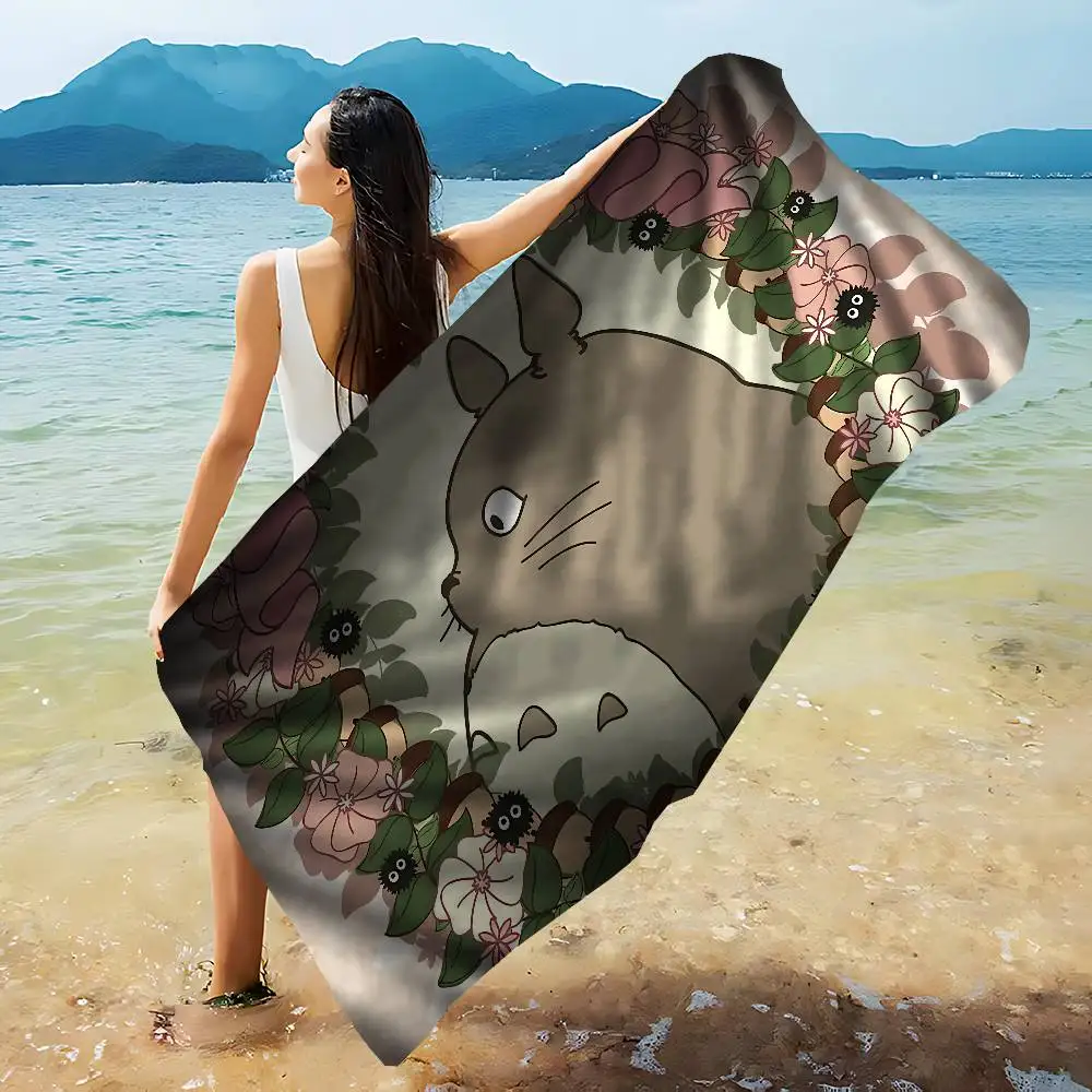 Cute Totoro Anime Beach Swimming Towel Soft Absorbent Washcloth Children's Gifts For Kids Travel Camping Gym