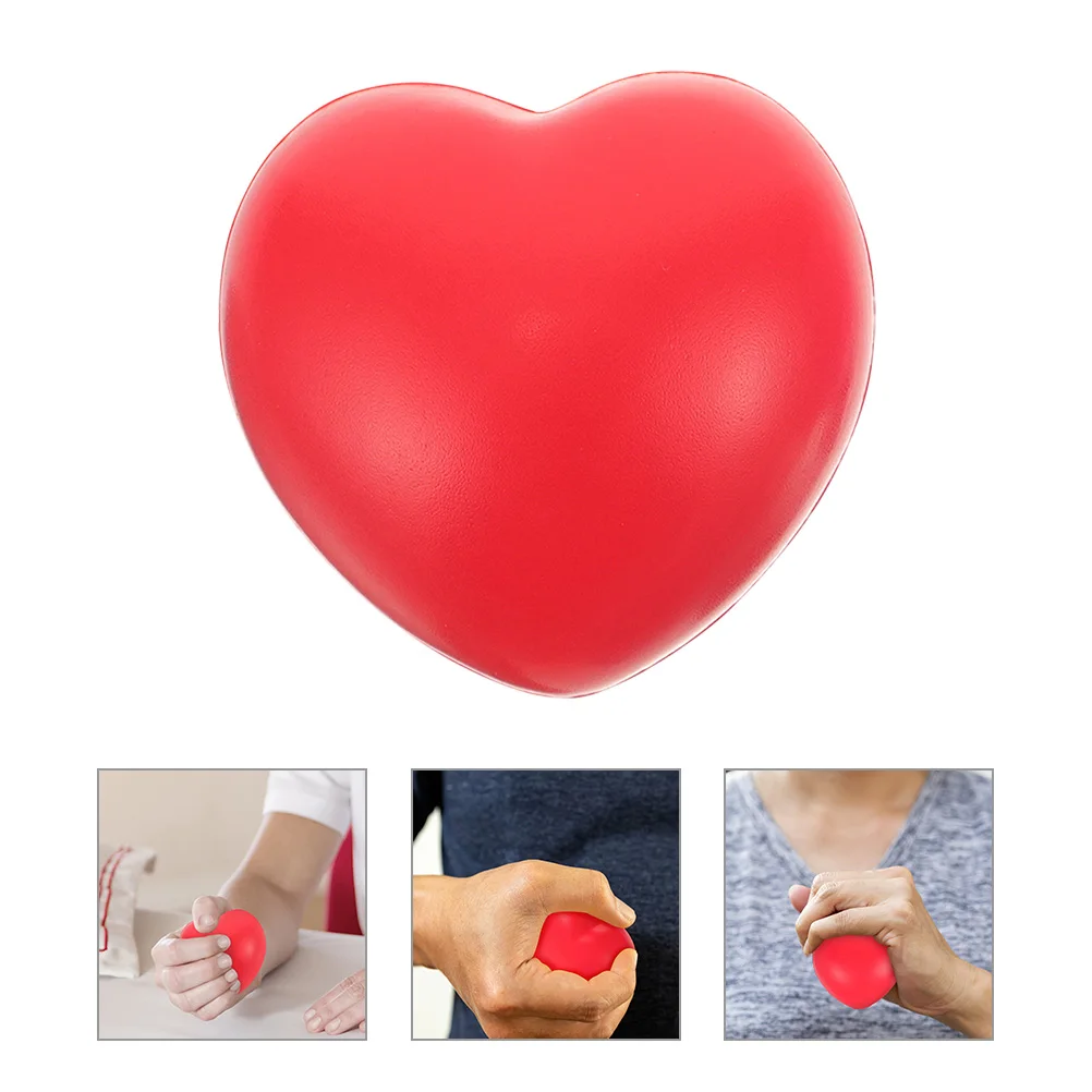 

4pcs Hand Grip Balls Heart Shaped for Strength Therapy Squeeze Ball Red Portable Exercise Equipment Seniors