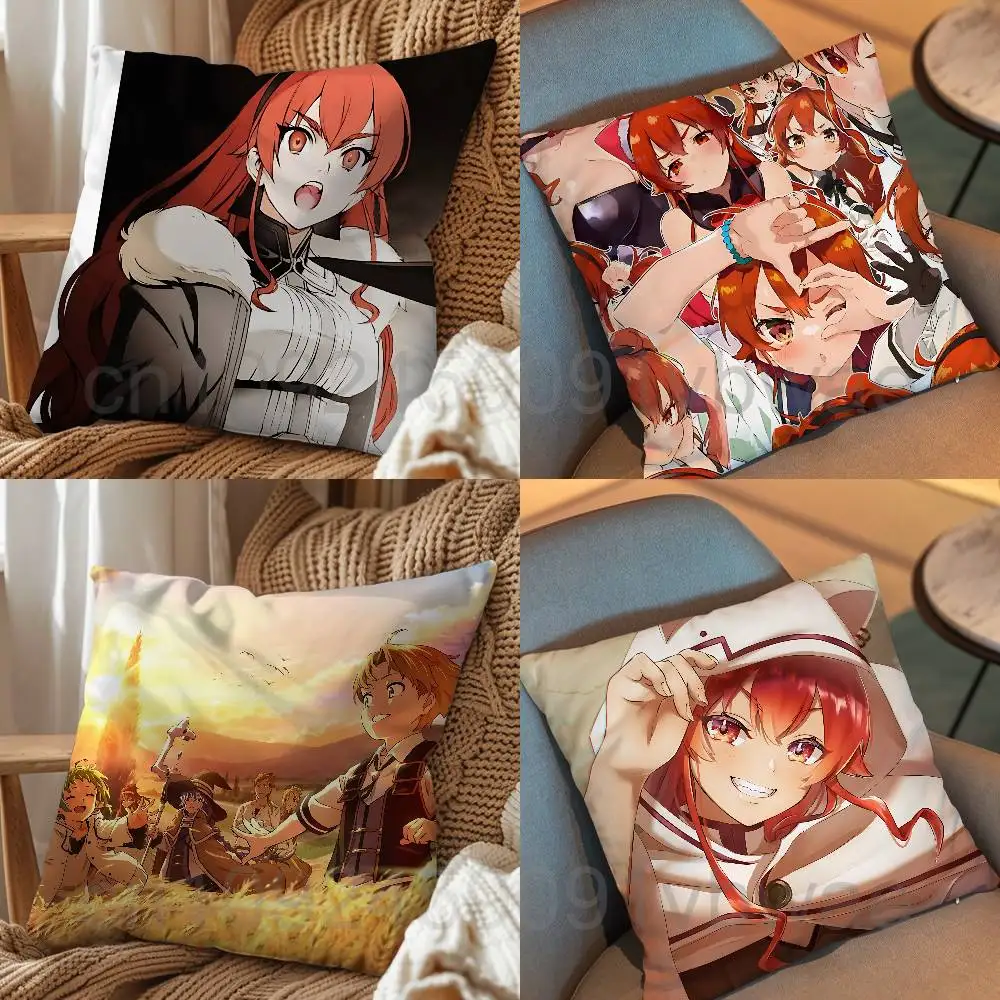 Eris Boreas Greyrat Mushoku Tensei Cushion Cover Suitable For Sofa Car Bedroom Office Cushions Decorative Pillow Case