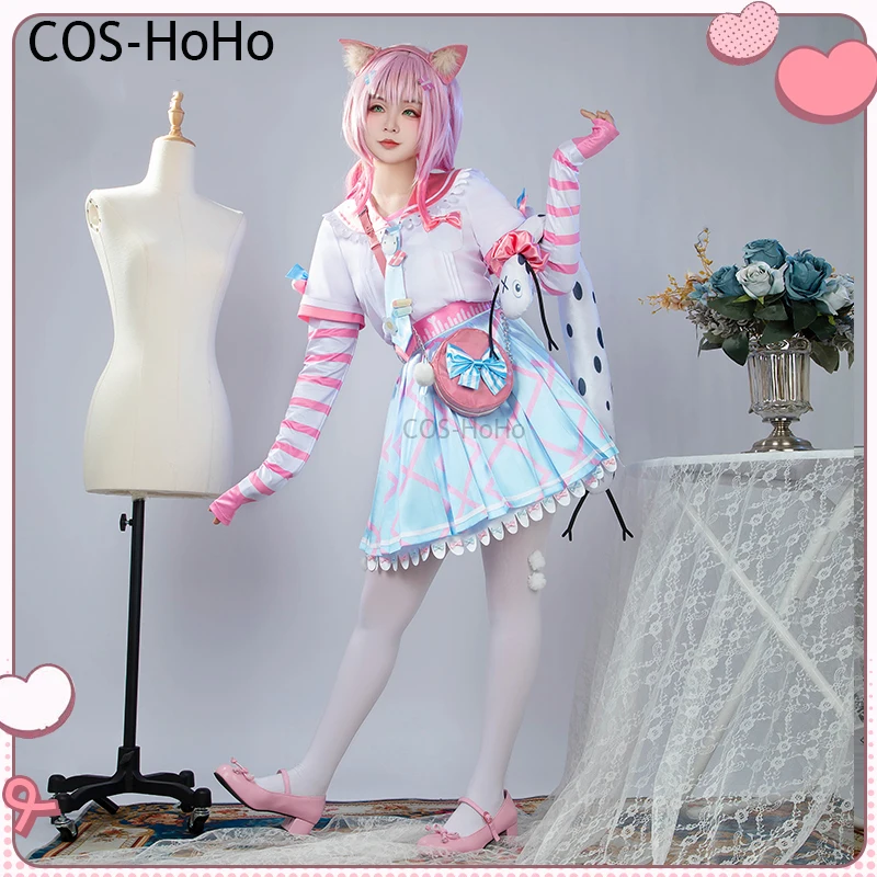 COS-HoHo Vtuber Nijisanji Yang Nari New Clothes Game Suit Sweet Lovely Uniform Cosplay Costume Halloween Party Role Play Outfit