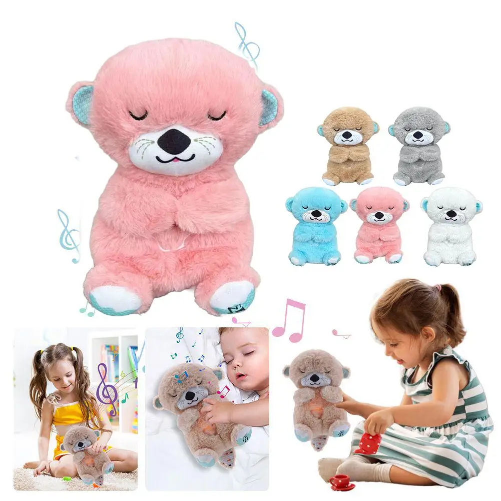 

Плюшевая игрушка выдра, музыкальная мягкая детская плюшевая игрушка, сенсорные удобные подарки для детей, свет со звуком O4F9