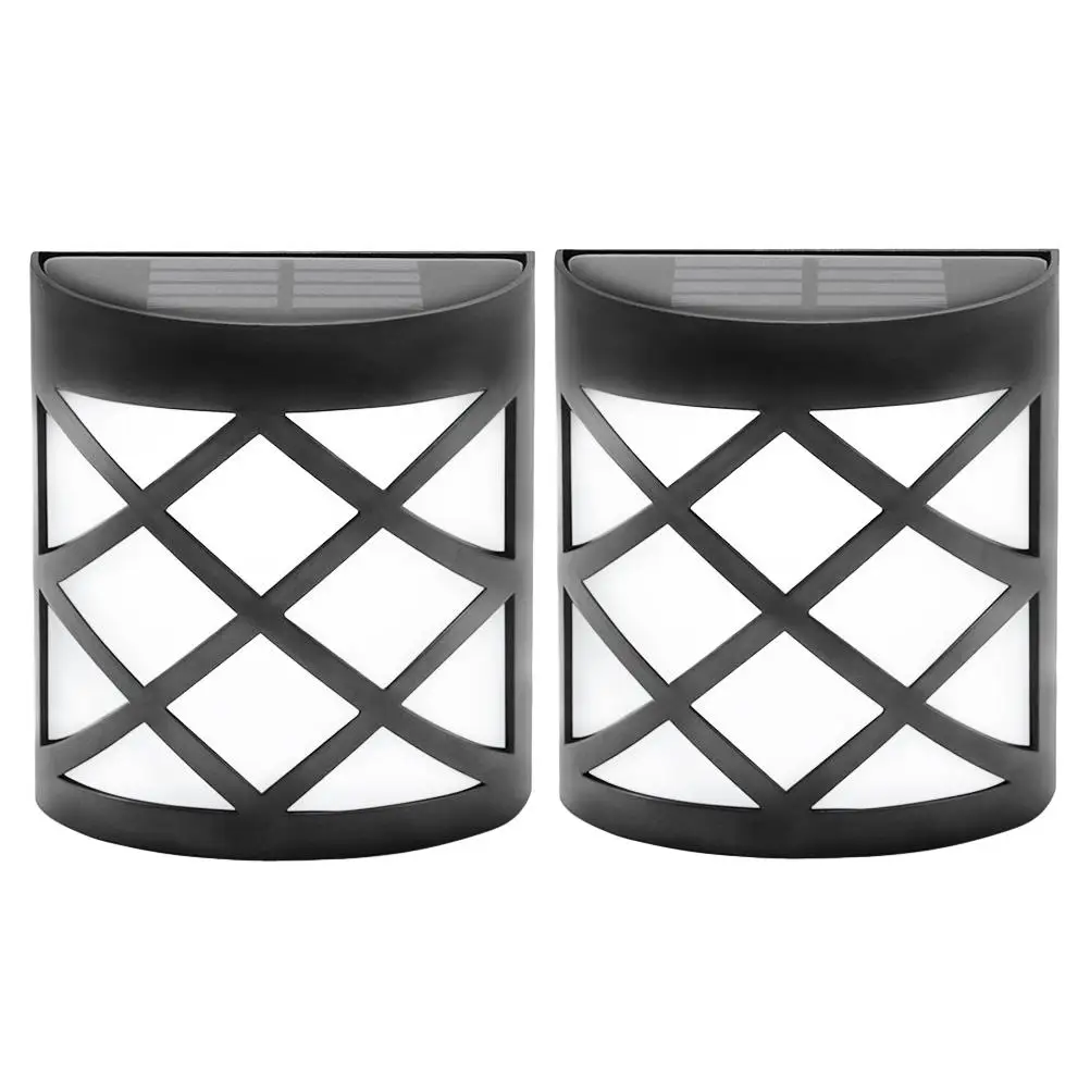 

2 Pcs Solar Wall Light LED Lamp Flood Lights Outdoor Energy Waterproof Fence Super Bright Rechargeable Automatic Sensor