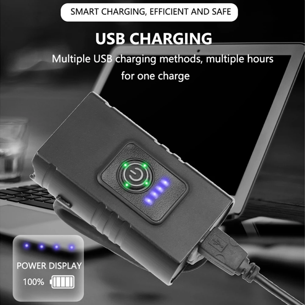 مصباح LED من سبائك الألومنيوم 10 وات 800LM 6 أوضاع عرض الطاقة مصباح أمامي للدراجة معدات ركوب الدراجات للإضاءة الليلية