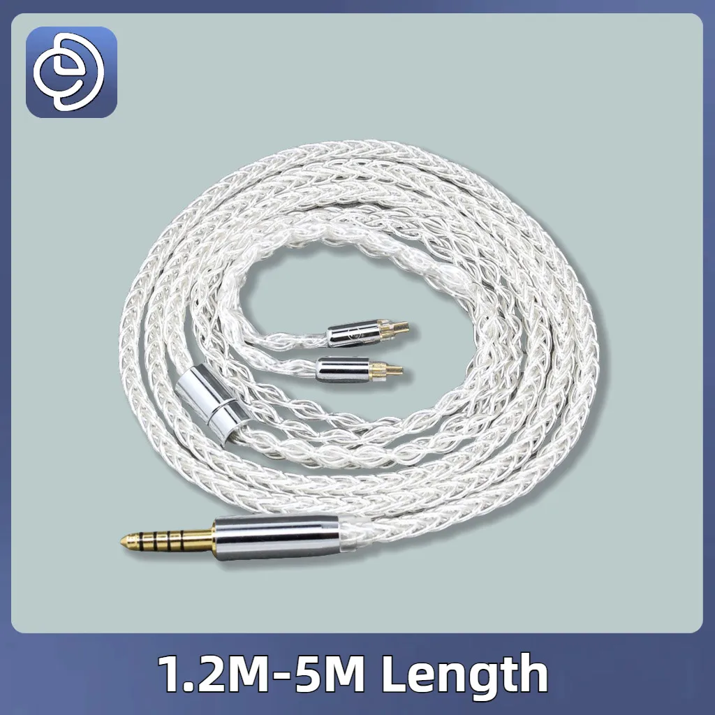 7n 순수 실버 팔라듐 8 코어 이어폰 케이블 0.78mm 2pin BA JH13 W4r UM3RC UM3X 하이 스텝 8394