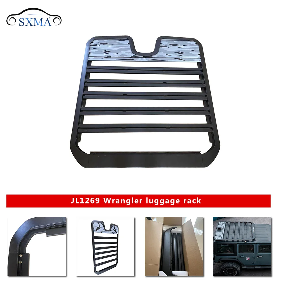 SXMA Roof Rack Cargo Transport Roof Rack Aluminum Roof Rack for Jeep Wrangler JL 2018++