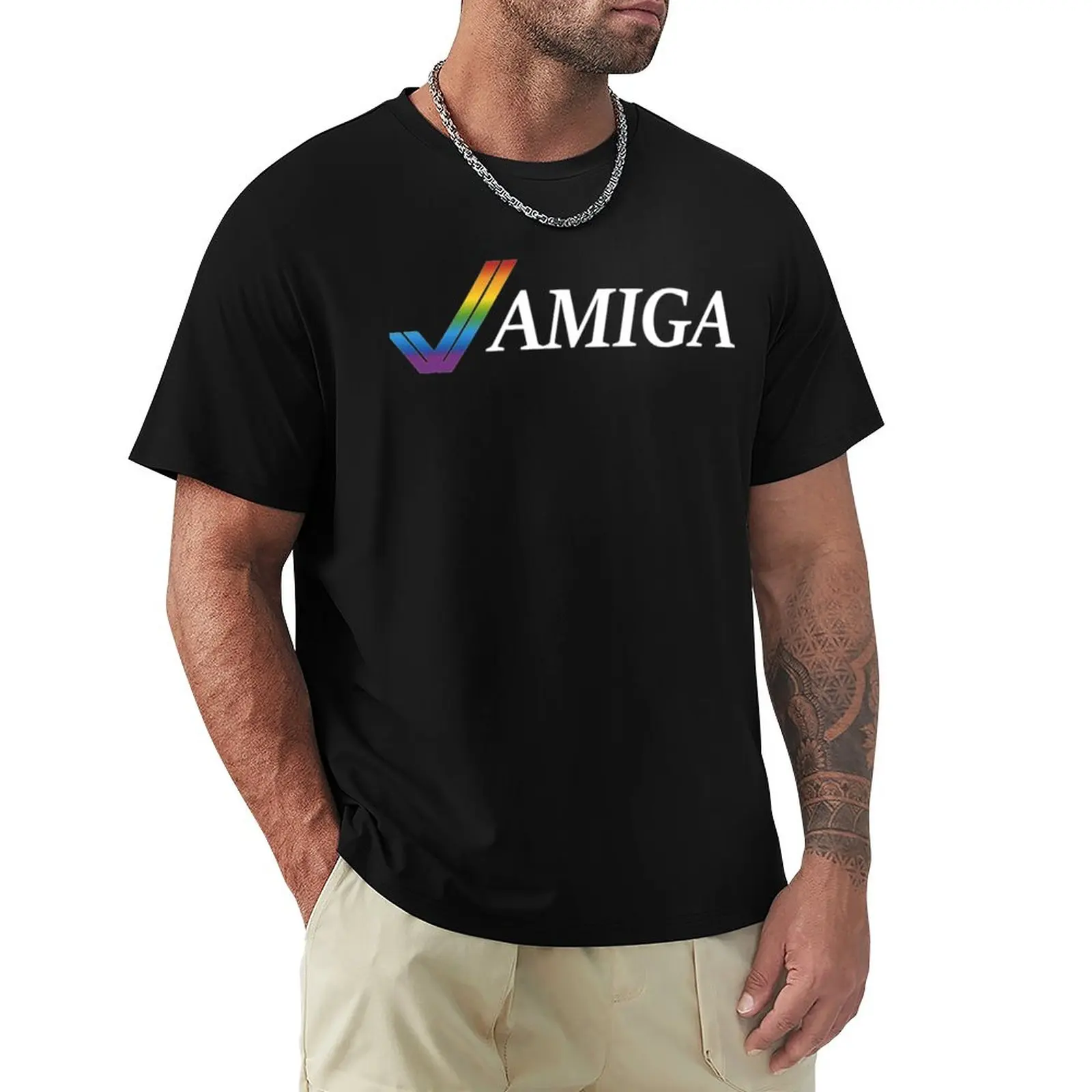 

Amiga Illustrated T-Shirt T-Shirt summer tops Short sleeve tee t shirt man heavyweight t shirts for men