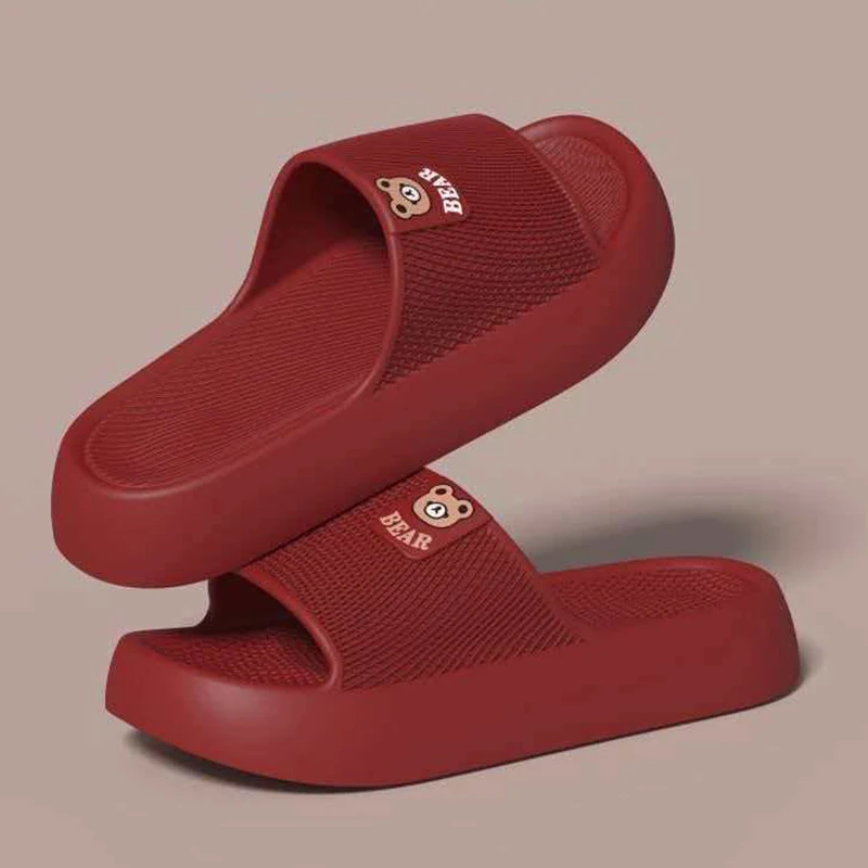 Simple Thick Platform Home Slippers for Women Summer Couple Non Slip Beach Sandals Woman Comfortable Eva Soft Sole Slides Shoes