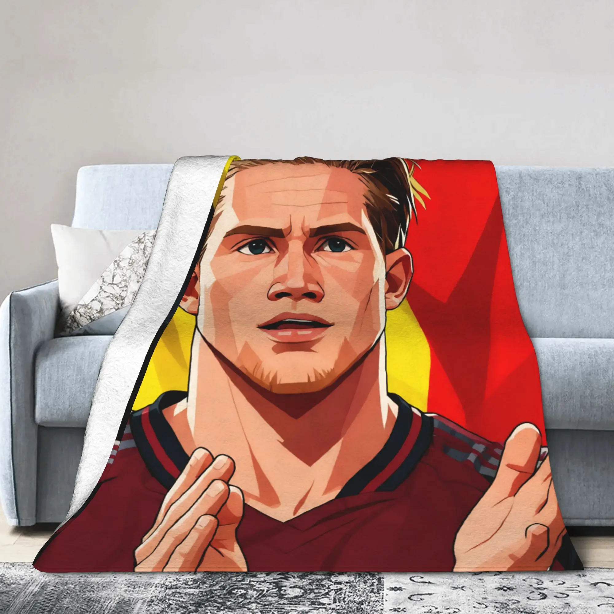 Belgium Football Stars Football Player Fuzzy Blankets  Customized Throw Blankets for  Sofa Bedding Lounge 150*125cm Bedspread
