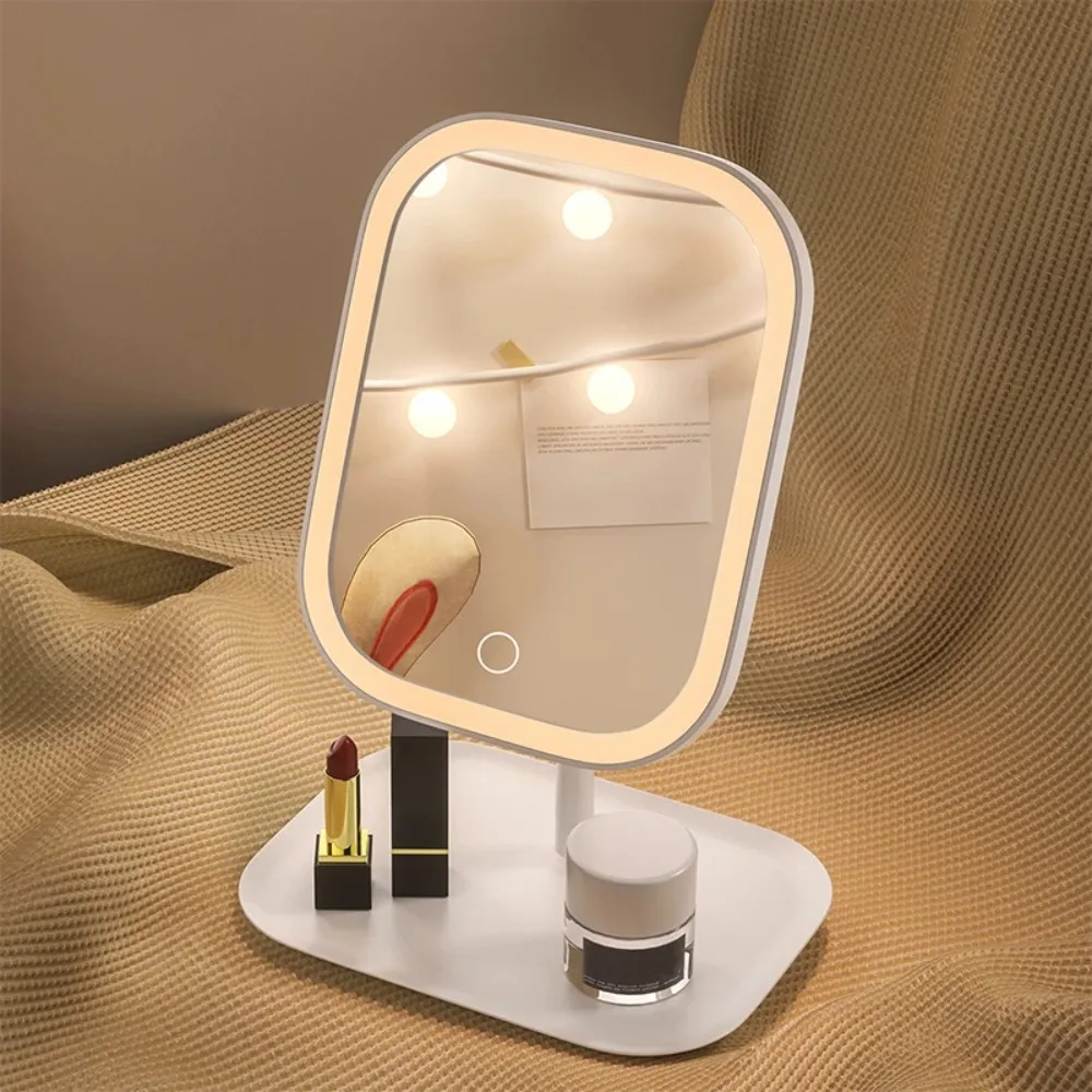 

Rotating LED Cosmetic Mirror with Dimmable Three-color Light Touch Sensor Switch LED Vanity Mirror Light Up Your Beauty