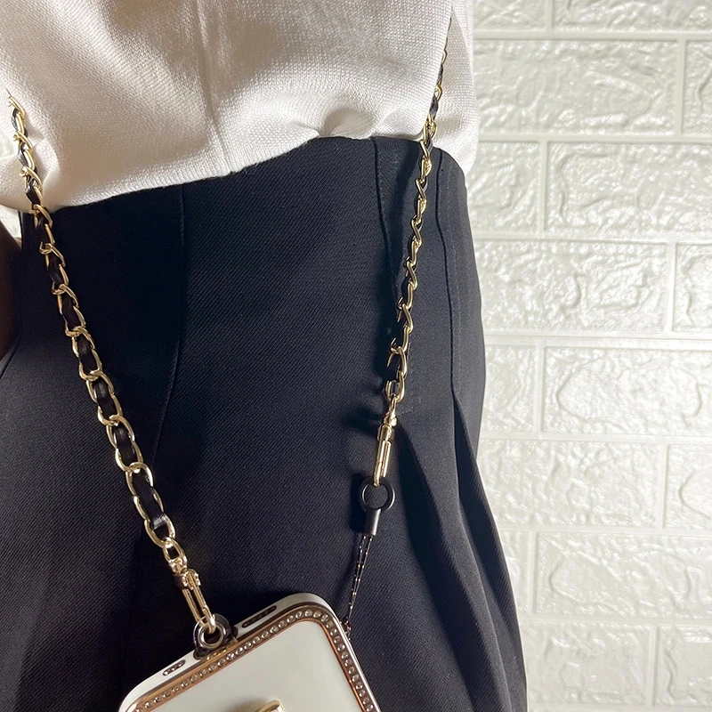 Phone Strap Anti-lost Lanyard Camera USB Holder Mobile Accessories Crossbody Necklace Cord Chain Black Color for Phone Case