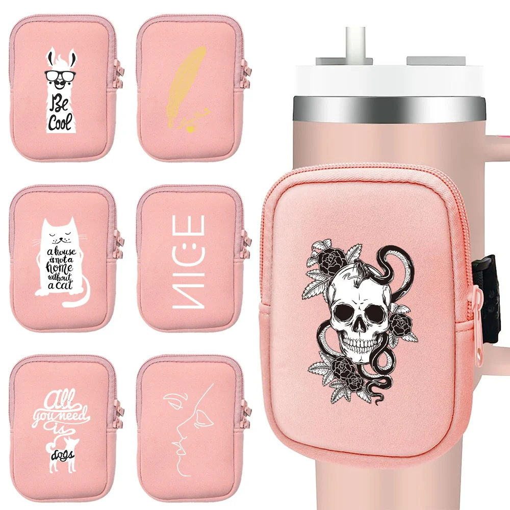 Unisex Water Bottle Pouch Sports Kettle Accessory Key Coin Gym Accessories Running Water Bottle Handheld White Picture Series