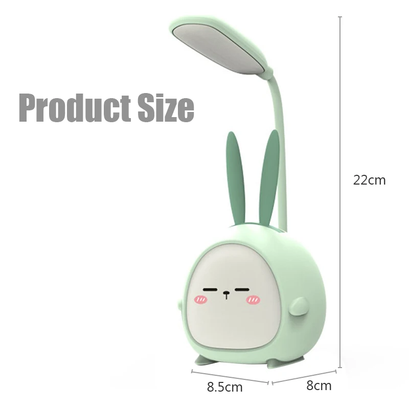 Cute Cartoon LED Desk Lamp USB Recharge Eye Protective Colorful Night Light For Student Study Reading Book Bedroom Bedside Lamp