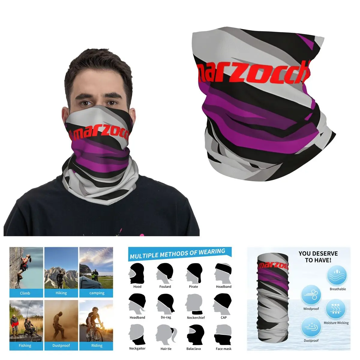 Fast And Furious Marzocchi Bandana Neck Cover Motocross Wrap Scarf Cycling Face Mask Hiking Unisex Adult Washable