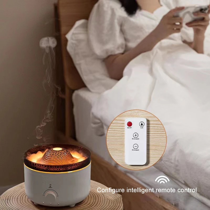 2024 560ML Remote Control Volcanic Jellyfish Flame Aromatherapy Machine Humidifier Essential Oil Fragrance Machine Diffuser Home