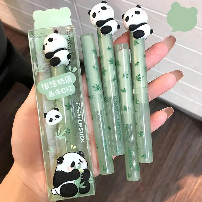 Panda Crystal Frozen Lipstick Jelly Lip Glaze Plumping Lip Balm idratante Lip Gloss Panda Mirror Glossy dyed Jelly Lipstick