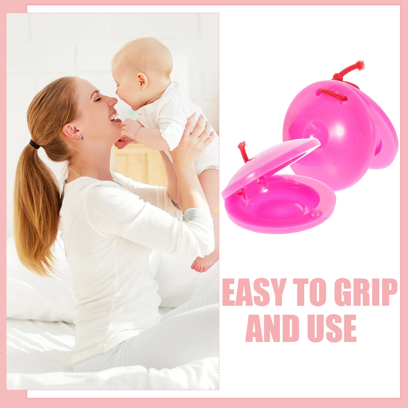 24 قطعة صنجات بلاستيكية لصنجات الأصابع النابضة بالحياة أدوات قرع صغيرة سهلة الإمساك المحمولة إيقاع كلابر الموسيقية