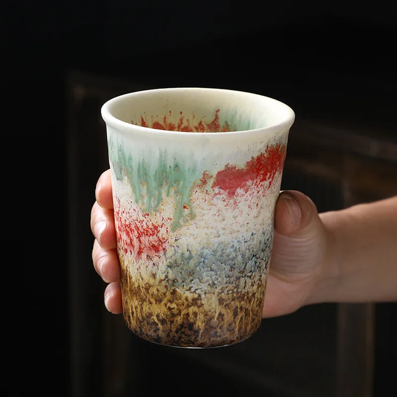 300ml Vintage Coarse Ceramic Latte Cup Ceramic Coffee Cup Kiln Transformed Ceramic Mug Modern Home Decoration Accessories