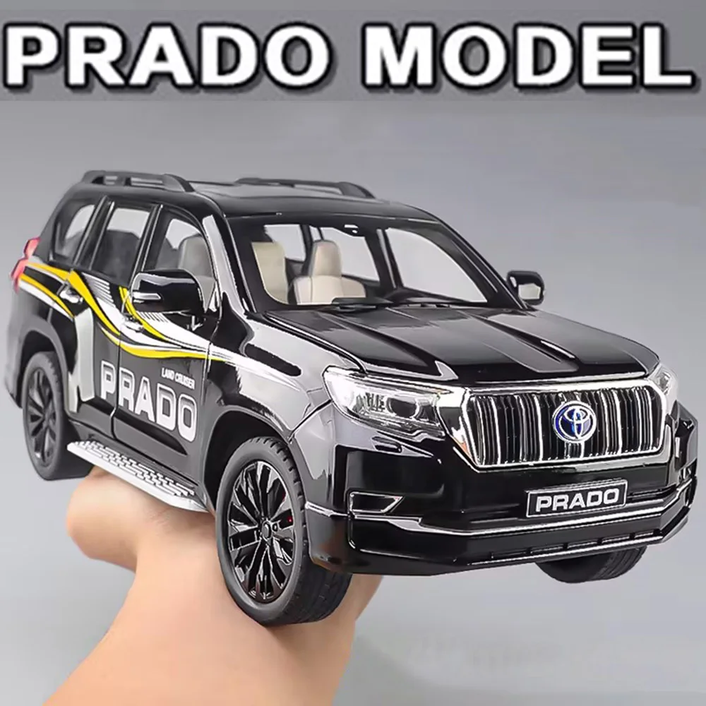 

1:18 Prado SUV Миниатюрная модель игрушечного автомобиля из сплава, литой под давлением Alphard MPV, звуковой свет, 6-дверный автомобиль с открытой откатной спинкой, игрушки, подарки для детей