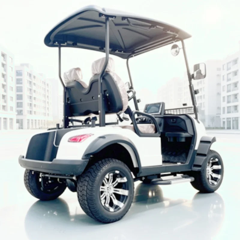 All-Terrain Cheap Small Club Off-Road Vehicle 2-Seater 60/72V Electric Golf Cart 12-Inch Tires Bumper Front Basket Foot Pedal