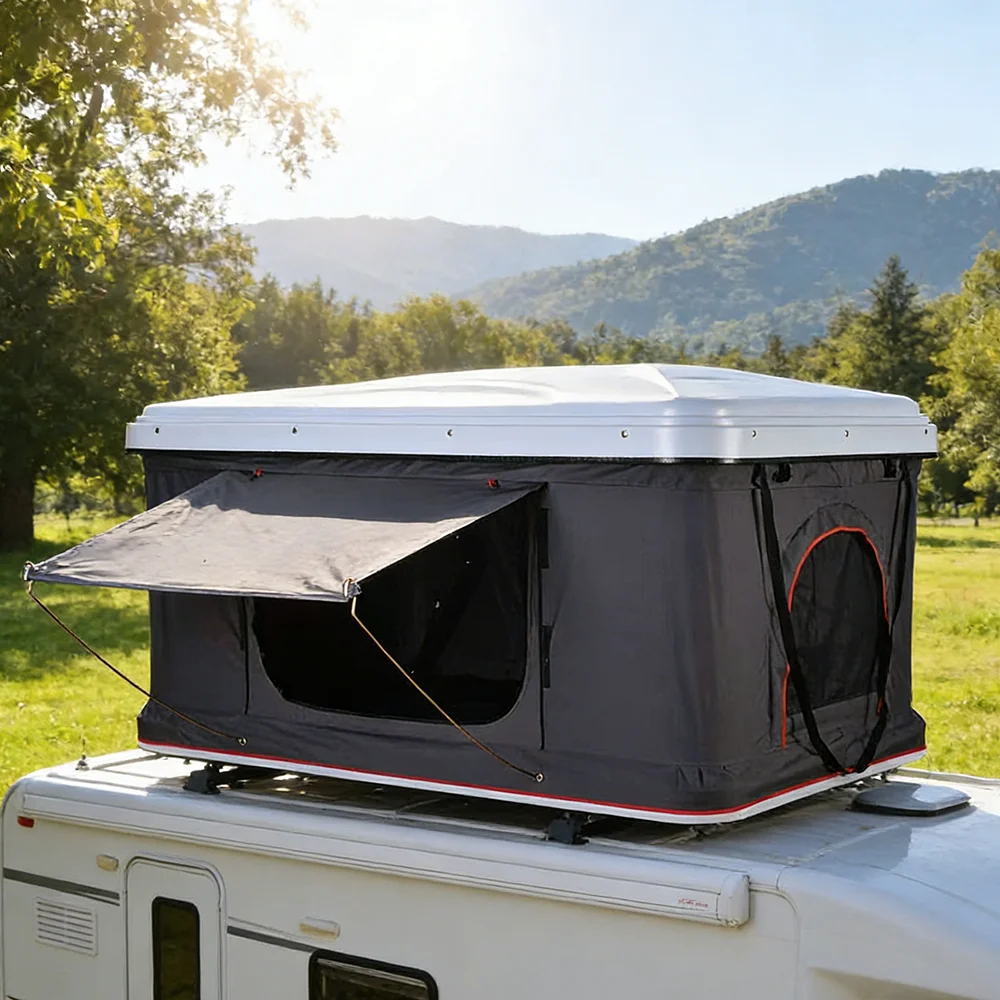 Wholesale Quick Set-up 2-3 Person Hard Shell Automotive Rooftop Tent 3000D Waterproof Canvas Car Roof Tent
