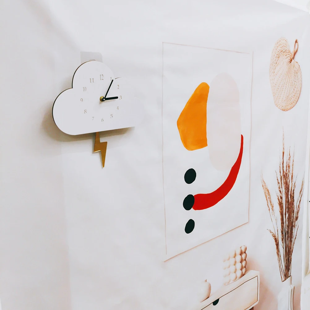 

1Pcs Ecofriendly Wall Clock Cloud Shape Decor for Living Room Bedroom Kitchen Office White Acrylic Wall Clock