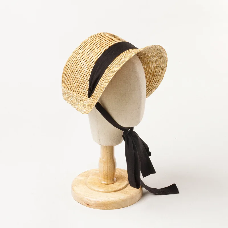 Sun Hat for Children Outdoor Activities Chin Straps Adjust Straw Hat Girls Raffia Sun Cap Summer Beach Seashore