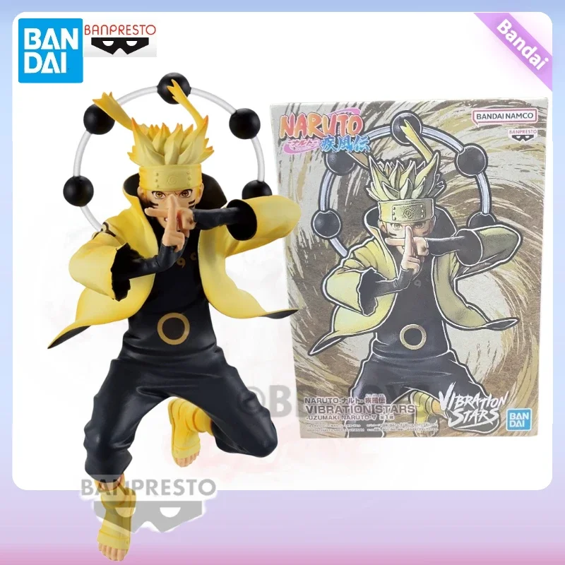 In Stock Original Bandai Anime Figure Naruto VIBRATION STARS  Uzumaki Shippuden 5.0 Action  Doll Banpresto Toys