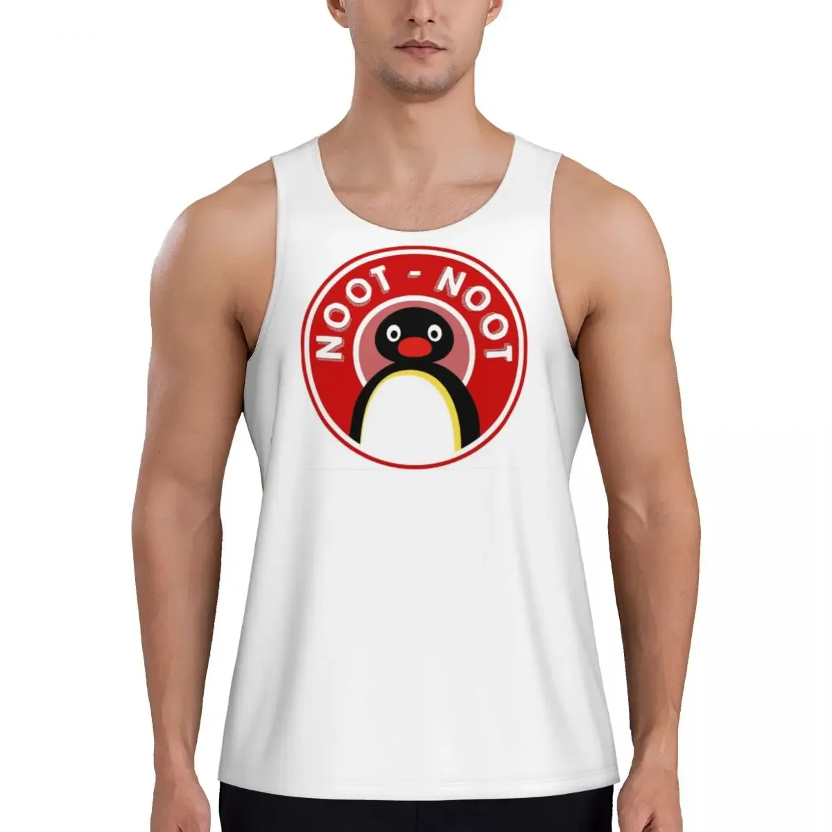 Quick Dry Pingu Noot Noot (Pingu The Pengouin) - Red Gym Tank Muscle Sleeveless Shirt Bodybuilding Breathable Vest