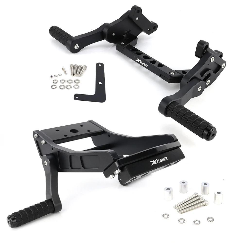 

Motorcycle For Yamaha FZ-07 / MT-07 2014-2025 Adjustable Rear Footrests Subcage Passenger Peg Guard & Sub Cage with Scrape Bars