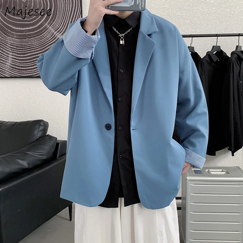 

Design Blazers Men Clothing Autumn Ulzzang Streetwear Handsome Gentle Japanese Stylish Casual Baggy All-match Harajuku Fashion