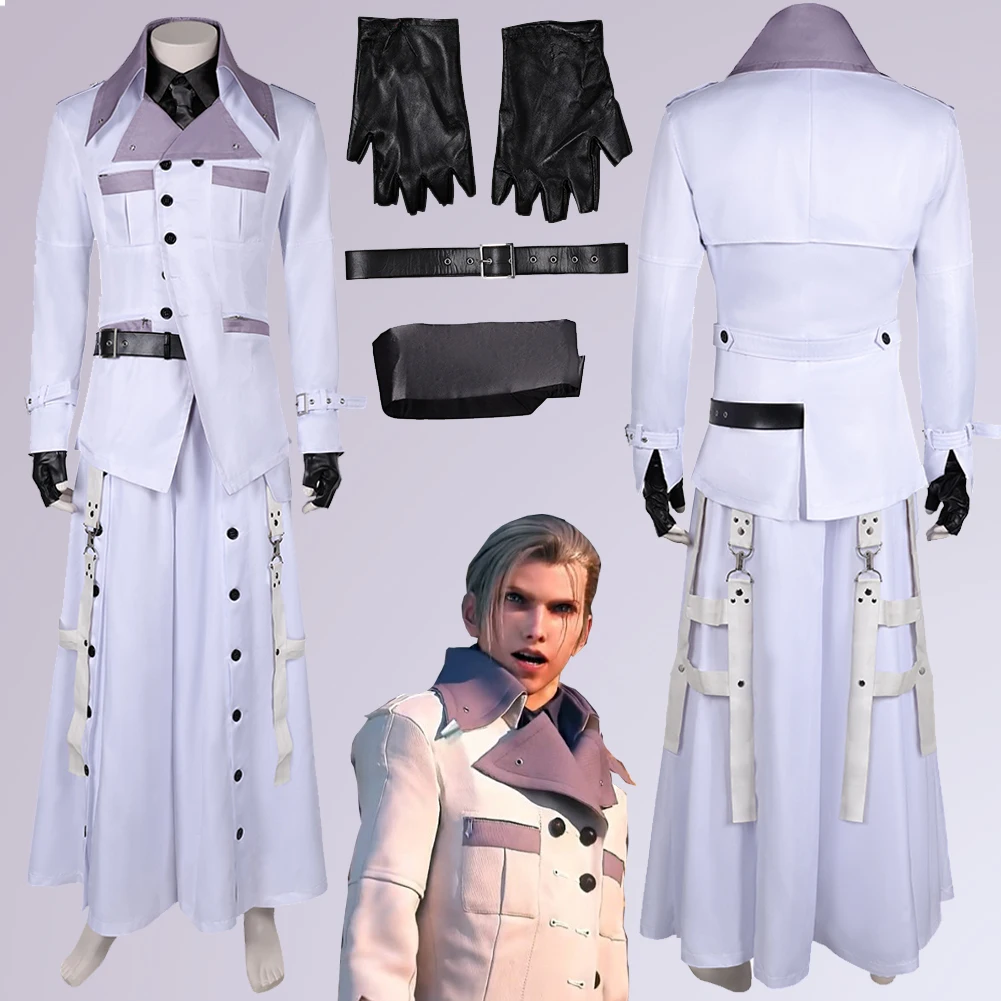 Costume de jeu de rôle Final Nette VII pour hommes, FF7 Rufus, gants de jeu, ceinture d'anime, vêtements de fête Kiev illage de paupières