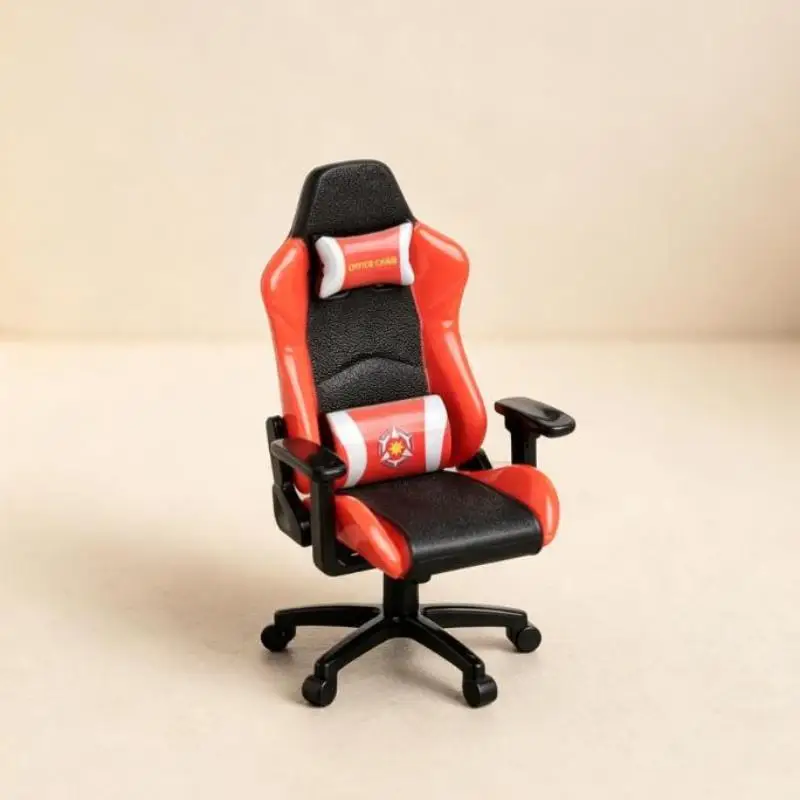 Mini Gaming Chair Model Rotatable Dollhouse Armchair Creative Ornament Miniature Furniture for Desktop Decor Hobby Gift