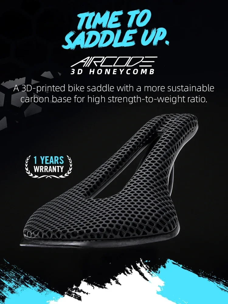 AliExpress RYET Full Carbon Saddle 3D Printed Bicycle Saddle Ultralight Hollow Comfortable Breathable MTB/Road 150MM Bike Cycling Seat Part